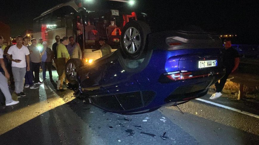 Tekirdağ'da 2 otomobil çarpıştı; 2 yaralı