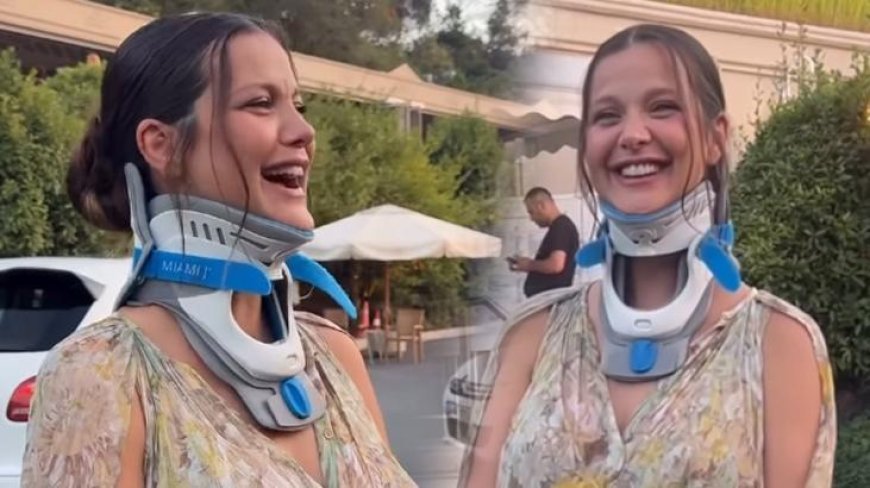 İrem Helvacıoğlu düğününe boyunlukla katıldı! 'Parmaklarımı yeni kullanıyorum'