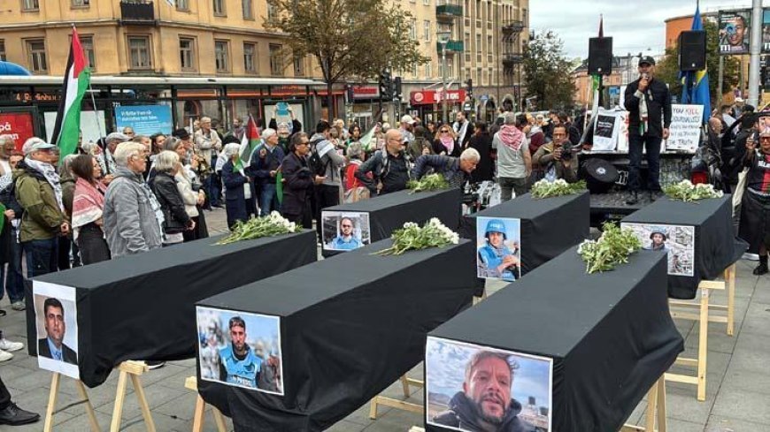İsveç'te Gazze protestosu: Gazetecilik suç değildir!