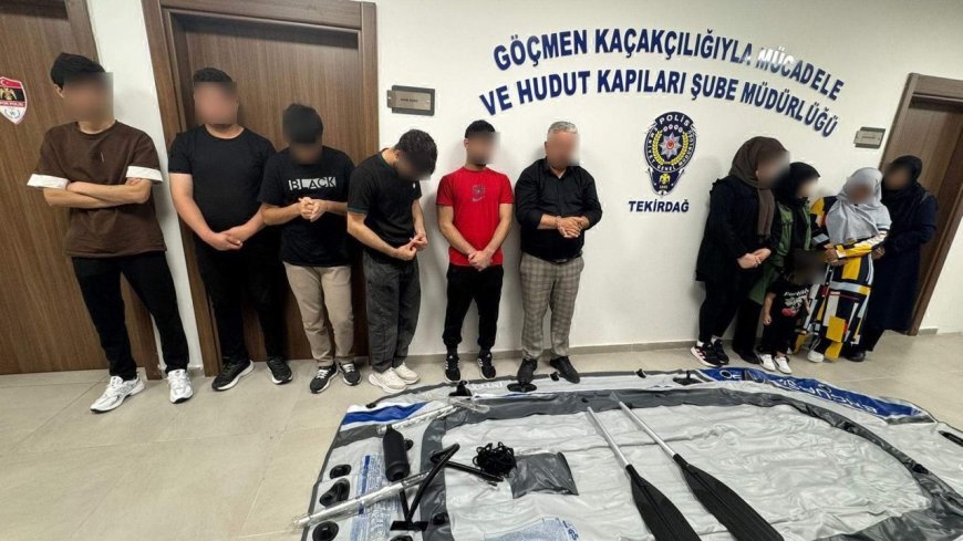 Tekirdağ'da 15 kaçak göçmen ile 2 organizatör yakalandı