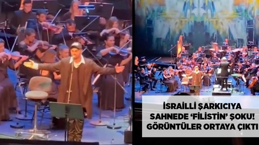 Dünya haberleri! İsrailli şarkıcı David D'or'a sahnede Filistin şoku! Görüntüler ortaya çıktı