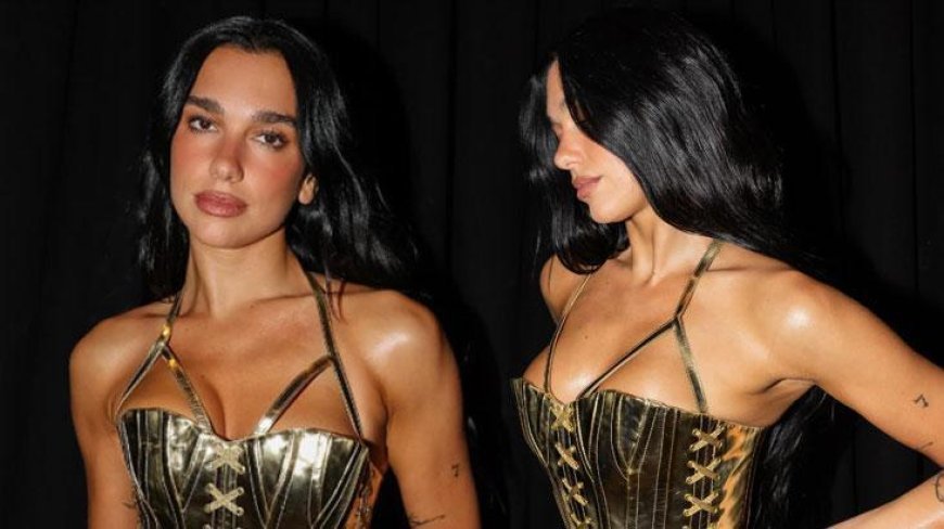 Unutulmaz konser! Dua Lipa'dan 'altın korseli' sahne şovu