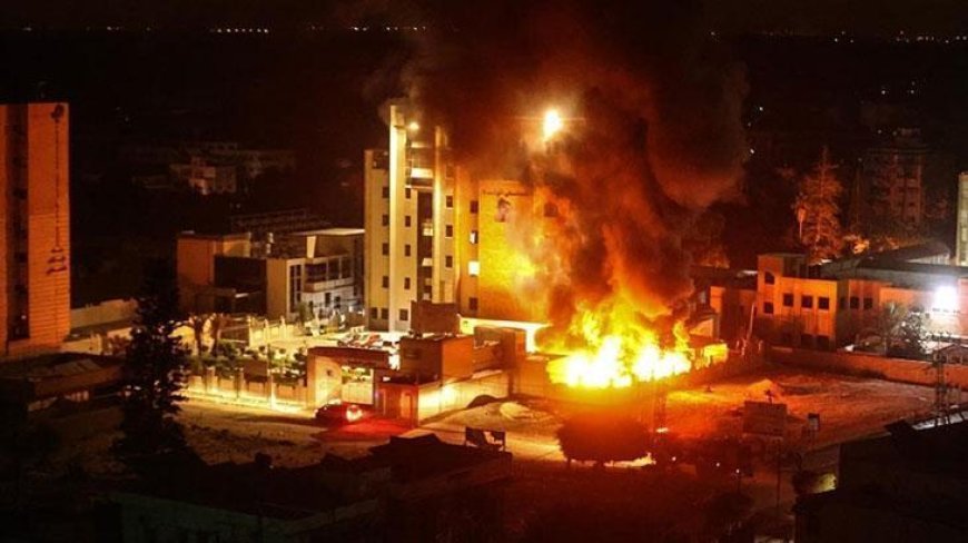 İsrail ordusunun Gazze'ye düzenlediği saldırıda Filistin Kızılayına bağlı hastane hasar aldı