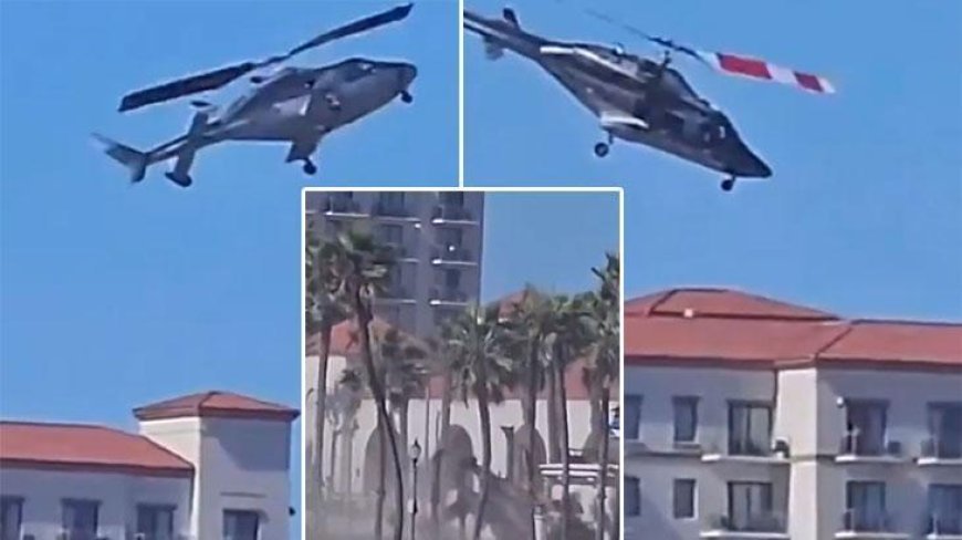 ABD'de helikopter kazası! Yaşananlar kamerada