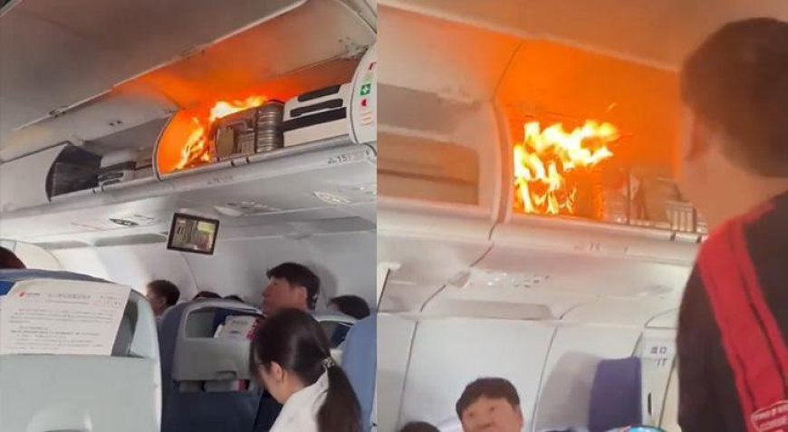 Havada dehşet anları! Bagaj alev alev yandı, uçak acil iniş yaptı