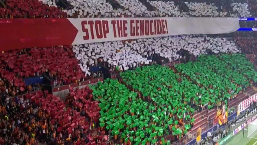 Galatasaray tribünlerinden Filistin koreografisi!