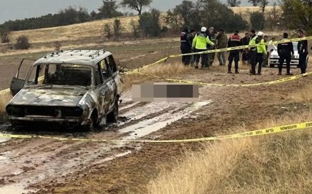 Dağlık alanda yanmış aracın yanında başsız erkek cesedi bulundu