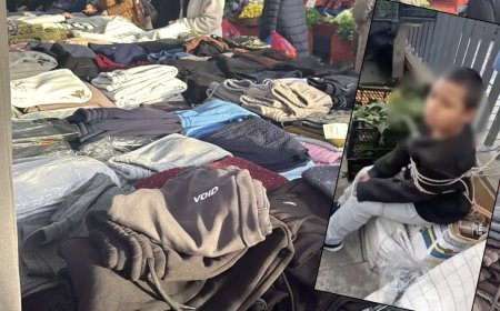 Eşofman çalan çocuğu iple bağlayan esnaf gözaltına alındı