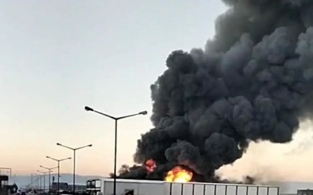 Denizli'de filtre sistemi üretilen fabrikada yangın