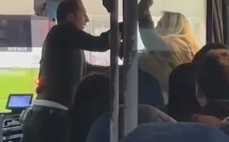 Otobüs şoförü ile kadın yolcunun yumruklu kavgası