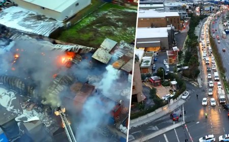 Esenyurt'ta fabrika yangını. Alevlerle mücadele saatlerdir sürüyor, bölgede trafik çok yoğun