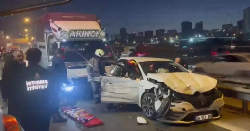 TEM'de zincirleme kaza. Üç şerit trafiğe kapatıldı