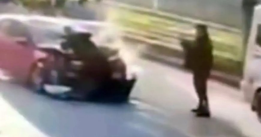 Eski eşiyle evli polis memuruna otomobille çarpıp fotoğrafını çekti
