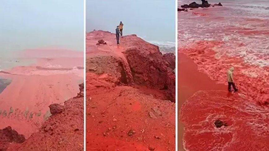 Dünyaca ünlü ada kırmızıya büründü! İşte nedeni