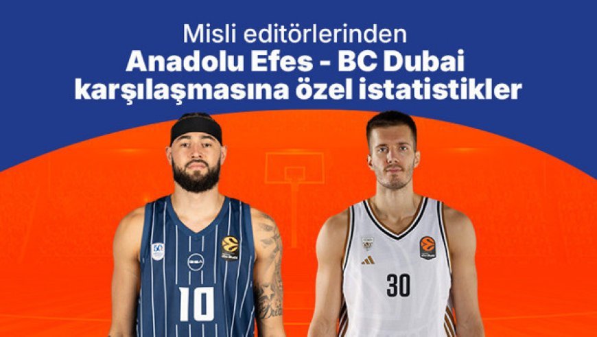 Misli editörlerinden Anadolu Efes - BC Dubai karşılaşmasına özel istatistikler