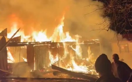 Samsun'da gece yarısı korkutan yangın. İki ev küle döndü