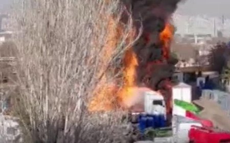 Ankara'da büyük yangın! 7-8 TIR alev alev yandı