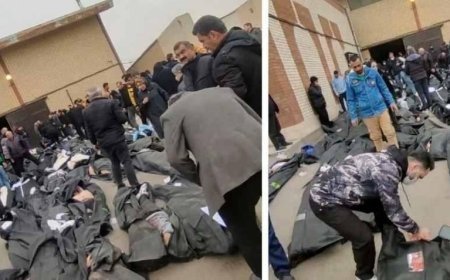 SON DAKİKA HABERLER: İran'da şok edici görüntüler! Hastane önünde yüzden fazla ceset torbası