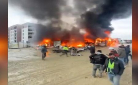 Arnavutköy'de işçi konteynerinde yangın! Çok sayıda ekip sevk edildi