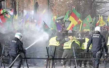 Avrupa'da sokaklar savaş alanına döndü! Zürih'ten Paris'e terör örgütü YPG/SDG yandaşlarına polisten sert müdahale