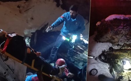 Köprüden uçan araçta 1'i ağır 5 yaralı