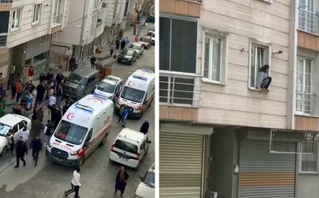 Esenyurt'ta dehşet anı: Eşinin şiddetinden kurtulmak için camdan atladı