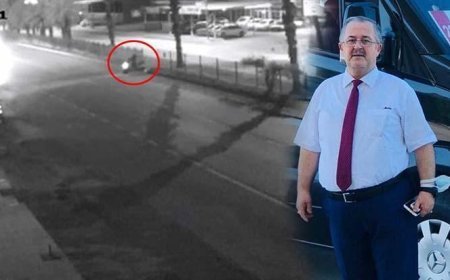 Skuterle karşıya geçerken can verdi! Emekli polisin hayatını kaybettiği kaza kamerada