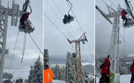 Uludağ'da telesiyej arızası. Onlarca tatilci havada mahsur kaldı