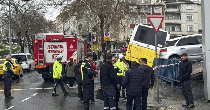 Esenler'de İETT otobüsü otoparka daldı