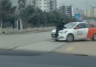 Tartışma sonrası aracın kaputunda metrelerce sürüklendi