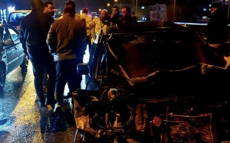 Zincirleme kazada 8 araç birbirine girdi