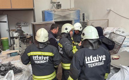 Çorlu'da atölyede çıkan yangında, bir işçi yaralandı