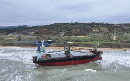 Sarıyer'de karaya oturan gemi. İki gündür bekliyor, yardım talep etmiyor