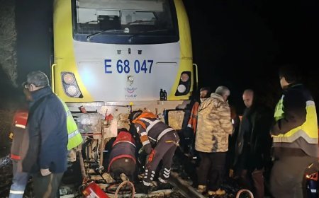 Düşen kaya treni raydan çıkardı, yolcular otobüslerle nakledildi
