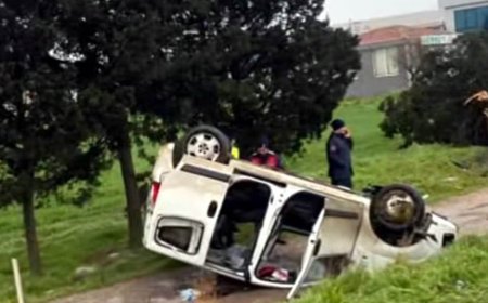 Takla atan otomobilde sürücü yaralandı