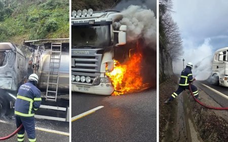 Bolu Dağı'nda tanker yangını. Ankara yönü trafiğe kapandı
