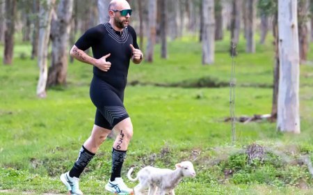 Koşu yarışında parkura giren kuzu şoku! Birlikte koştular