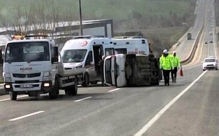 Tekirdağ’da kontrolden çıkan araç takla attı; 2 yaralı