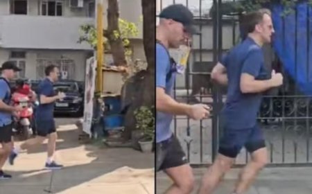 Macron, Hindistan sokaklarında koşuya çıktı! Gören bir daha baktı