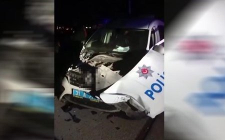 Hatay'da alkollü sürücü polis aracına çarptı: 2 polis yaralı