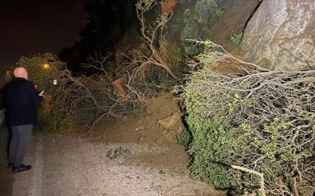 Bursa’da heyelan: Mudanya-Kurşunlu yolu trafiğe kapandı