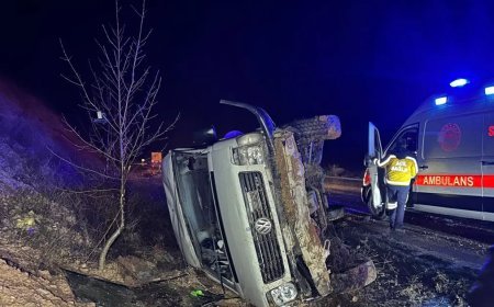 İşçi servisi şarampole devrildi. 17 yaralı