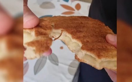 Mide bulandıran görüntü. Ekmekten paket lastiği çıktı