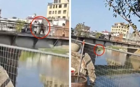 Karısıyla tartışırken çocuğunu köprüden attı! Korkunç olay kameralarda