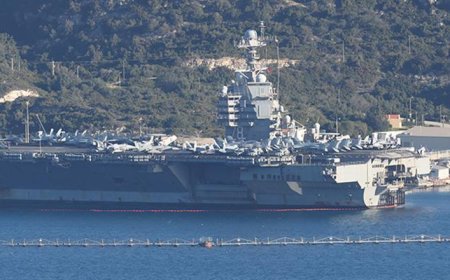 Doğu Akdeniz'de dikkat çeken hareketlilik! ABD’nin dev uçak gemisi USS Gerald R. Ford Girit’ten ayrıldı