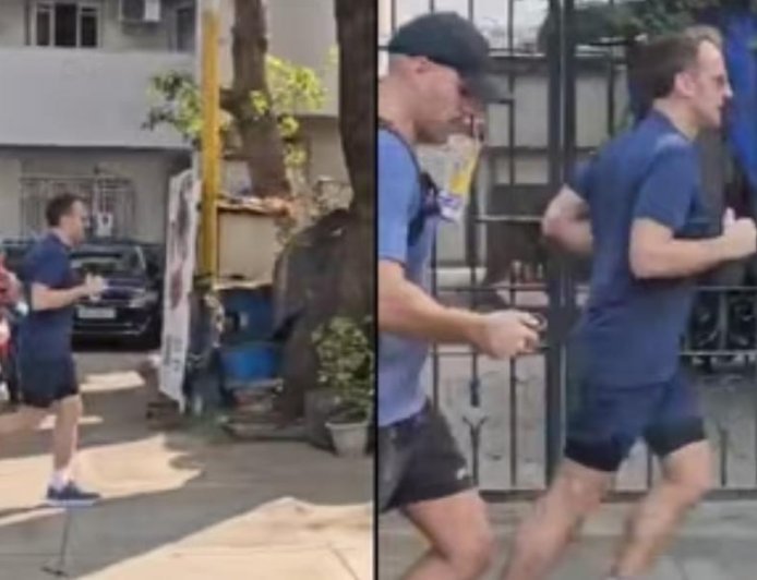 Macron, Hindistan sokaklarında koşuya çıktı! Gören bir daha baktı