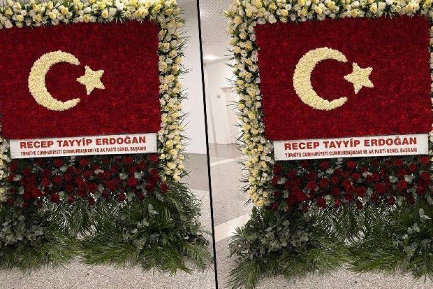 Cumhurbaşkanı Erdoğan'dan MHP'nin 57. kuruluş yıl dönümü için Türk bayraklı kutlama çiçeği