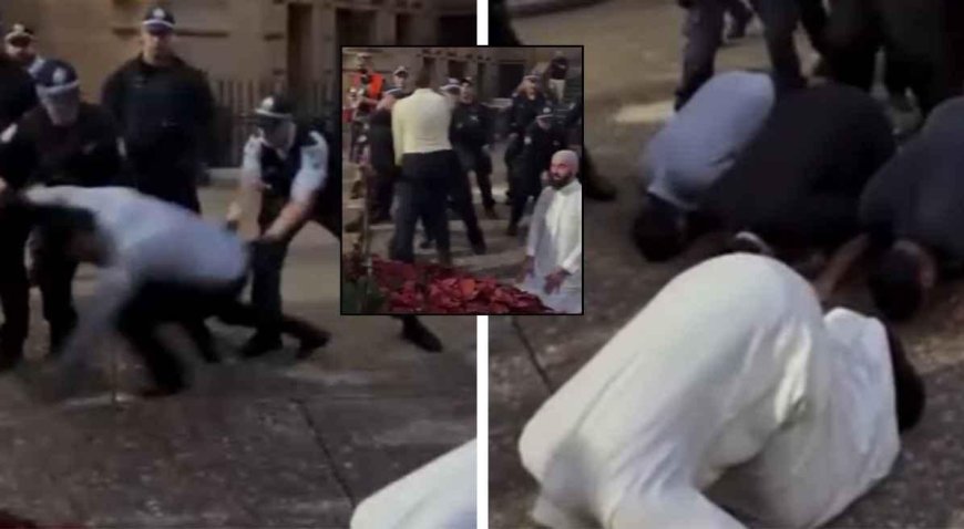 Namaz kılan protestoculara sert müdahale! Avustralya'da sokaklar karıştı