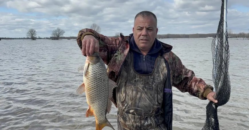 Edirne'de tarlada balık tuttular