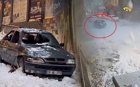 7 katlı binanın çatısından düştü! Otomobili gören gözlerine inanmadı